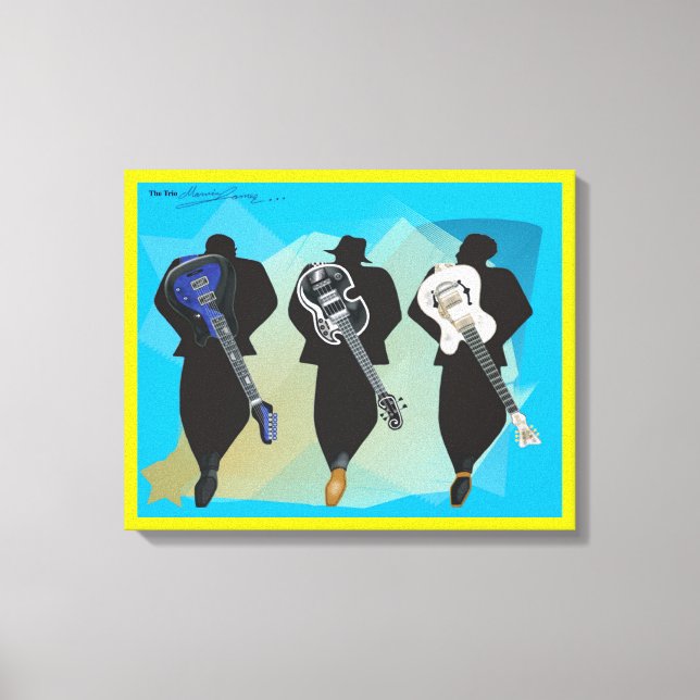 Bakgrunden till det trio-stulna Kanvastrycket-Gult Canvastryck (Framsida)