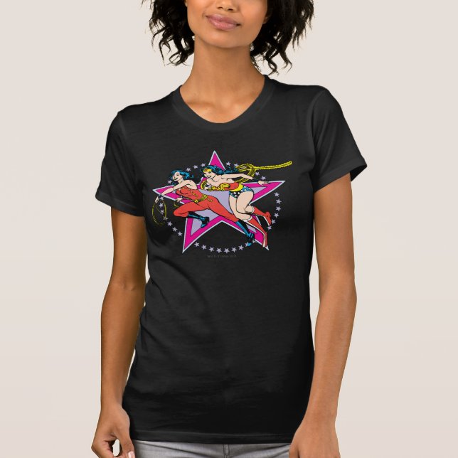  bakgrunden till Woman Star T-shirt (Framsida)