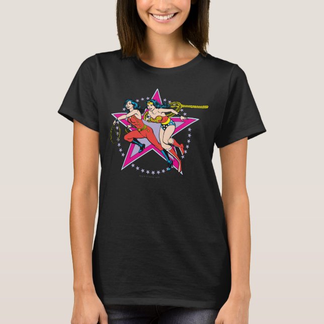  bakgrunden till Woman Star Tee Shirt (Framsida)