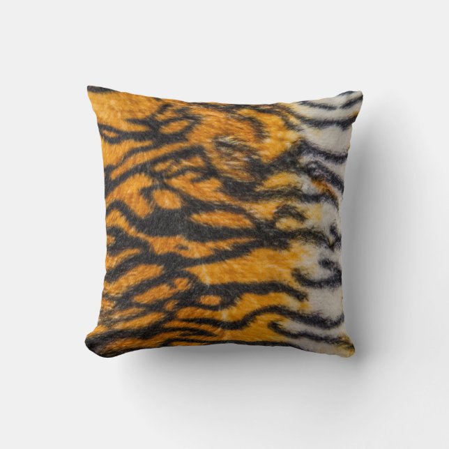 Bakgrundsabstrakt med tigermönster, djur, asia.  kudde (Framsida)