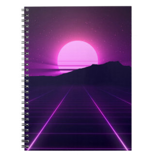 Bakgrundsbelysning för 80 s Retro med 3D-inslag Anteckningsbok