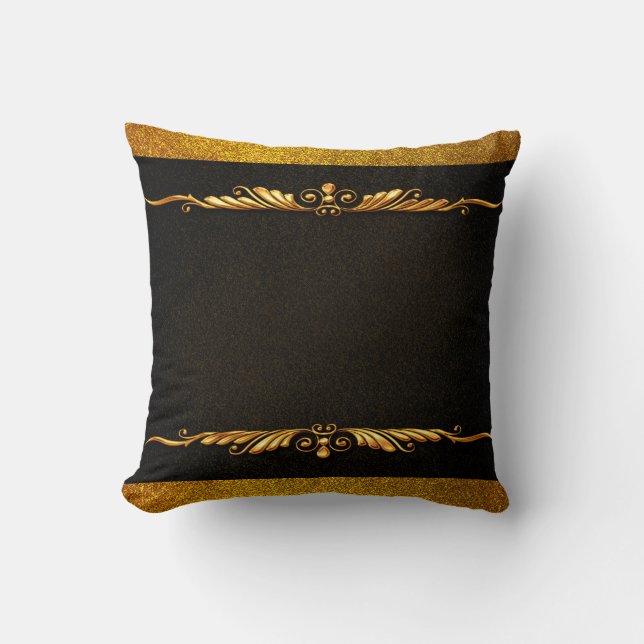 Bakgrundsbild guld ram blommigt kudde (Framsida)