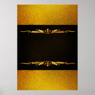 Bakgrundsbild guld ram blommigt poster