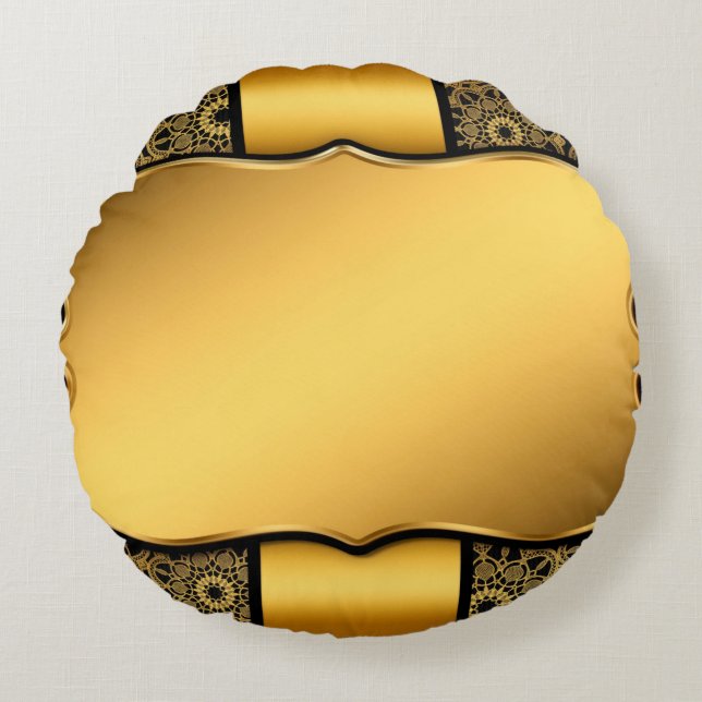Bakgrundsbild guld ram rund kudde (Framsidan)