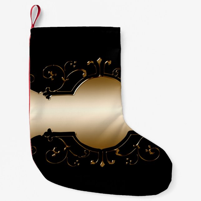 Bakgrundsbild guld ram svart liten julstrumpa (Framsidan)