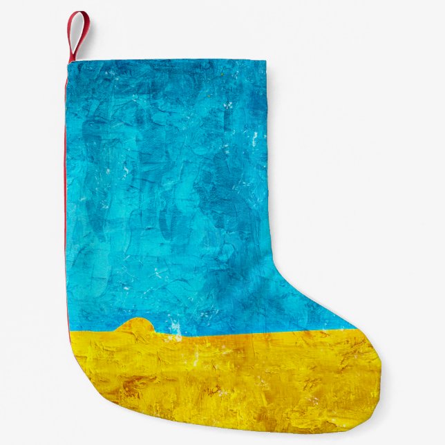 Bakgrundsblå gult liten julstrumpa (Framsidan)