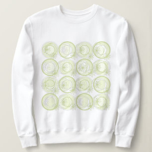 Bakgrundsblommor, dekorcirklar, vit nyans t shirt
