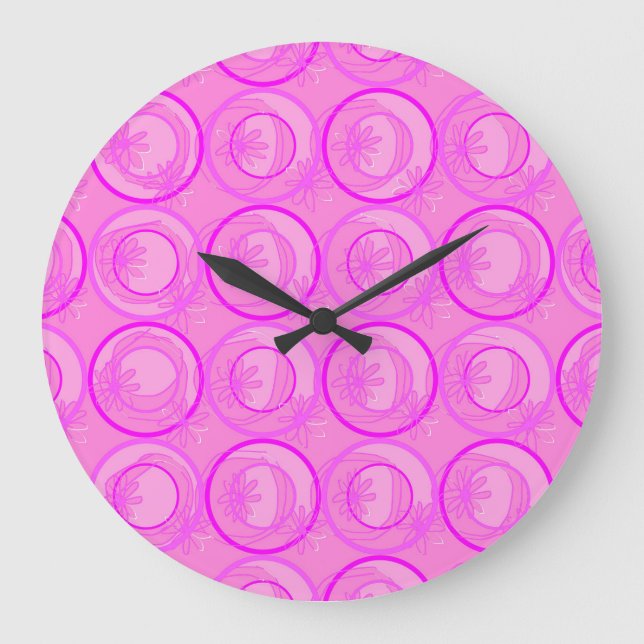 Bakgrundsblommornas Rosa i dekorkretsar Stor Klocka (Framsida)