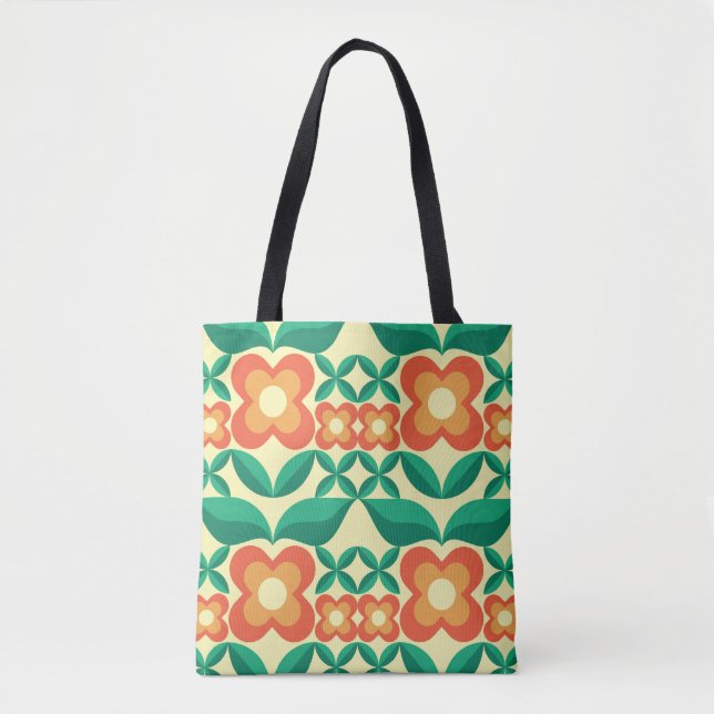 Bakgrundsdesign - blommor och löv. Nature orn Tygkasse (Framsida)