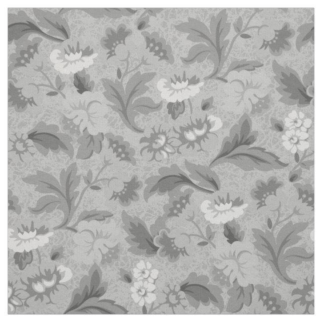 Bakgrundsdesign för blommigten Cute white grått Tyg (Provkarta)