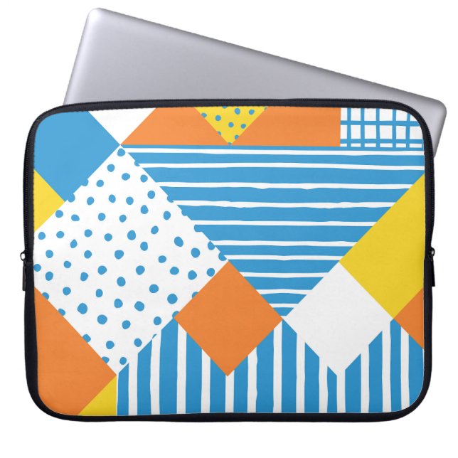 Bakgrundsdesign för geometrisk Vintage Abstrakt Laptop Fodral (Framsidan)