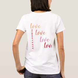 Bakgrundsdesign för kärlek Personlig Namn T Shirt