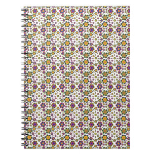 Bakgrundsdesign för Paisley Flower Mönster Anteckningsbok Med Spiral