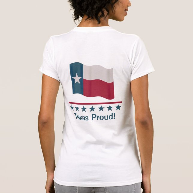 Bakgrundsdesign för Texas Proud Wave Long Star Fla T Shirt (Baksida)