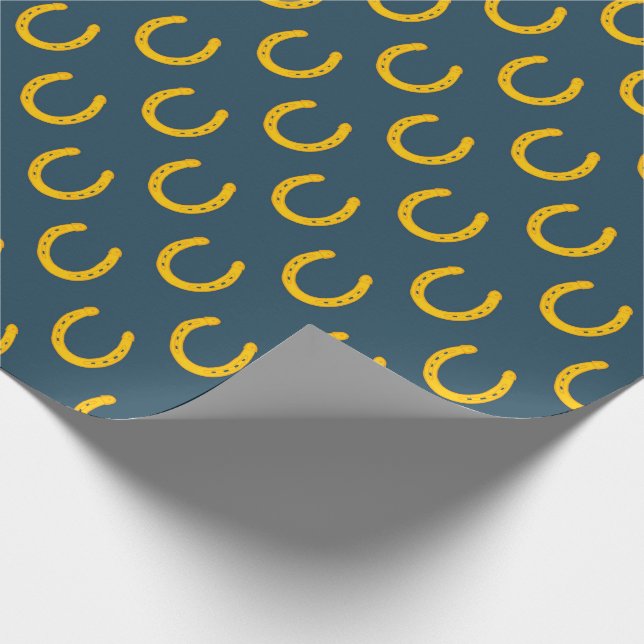 Bakgrundsfigursättning för mönster-hästskon i guld presentpapper (Hörn)