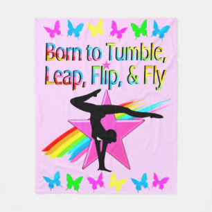BAKGRUNDSFLIPPANDE GYMNASTICS GIRL RAINBOW DESIGN FLEECEFILT