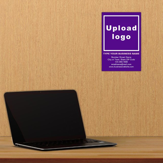 Bakgrundsfotoutskrift av Business Information Lila Fototryck (Advertise your business. Build brand name awareness. Your business brand on purple photo paper.)