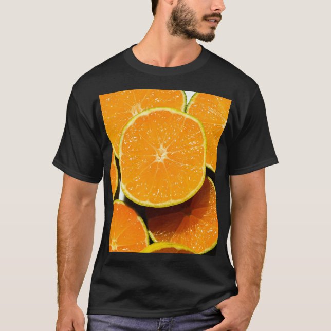 Bakgrundsgrafik i brant Orange - fetstil och Mod T Shirt (Framsida)