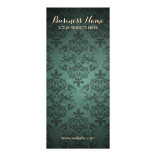 Bakgrundskort för Classy Teal Damask Reklamkort