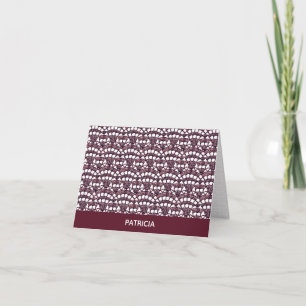 Bakgrundskort för ro Red Fläkt Crochet Stitch-ante Anteckningskort