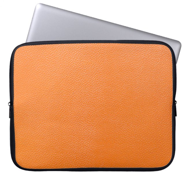 Bakgrundsläder av läder mönster struktur, orange,  laptop fodral (Framsidan)