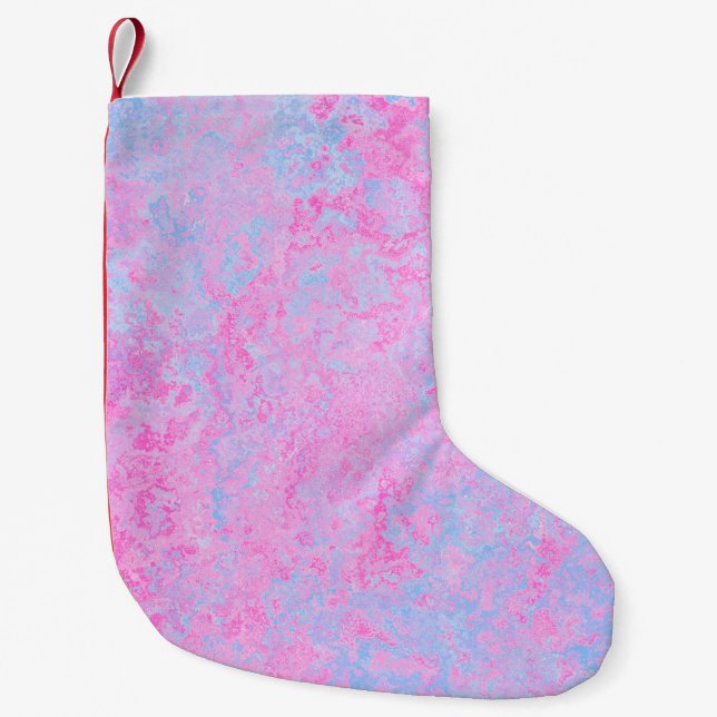 Bakgrundsljus struktur rosa blått liten julstrumpa (Framsidan)