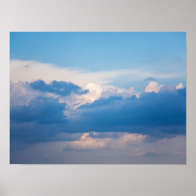 Bakgrundsmall för Blå himmel White Clouds Sunrise Poster (Framsidan)
