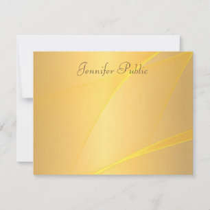 Bakgrundsmall för Faux Guld Calligraphed Script Anteckningskort