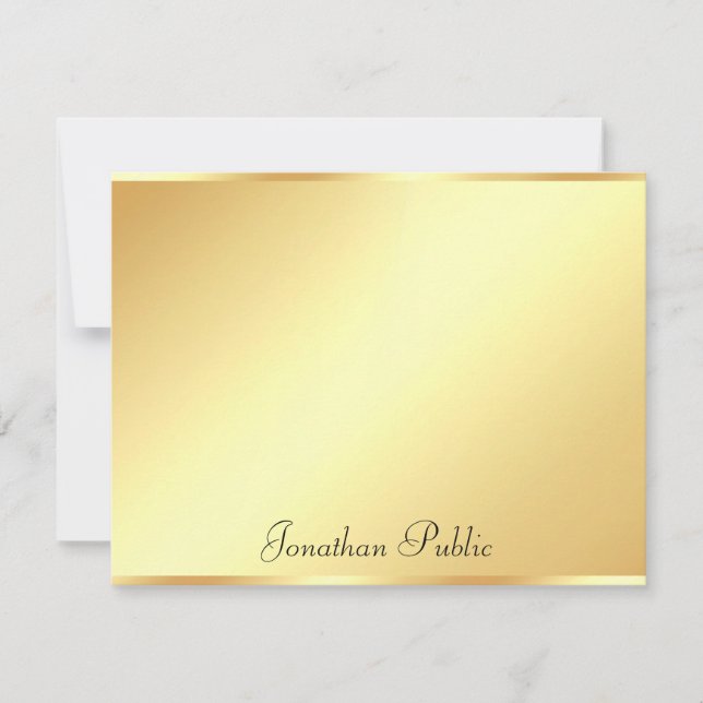 Bakgrundsmall för handskriven text Guld Anteckningskort (Framsida)