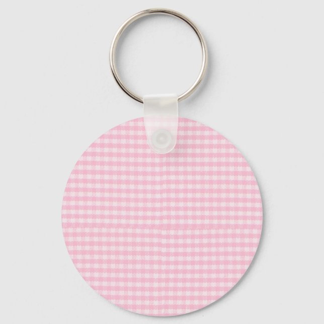Bakgrundsmall för rosa Checkerboard Fabric Nyckelring (Framsida)