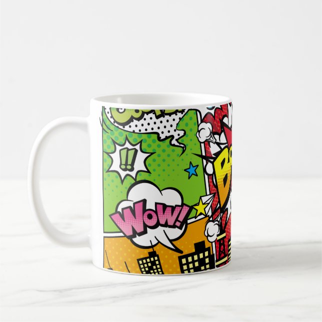 Bakgrundsmaterial med tecknad art stil spec kaffemugg (Vänster)