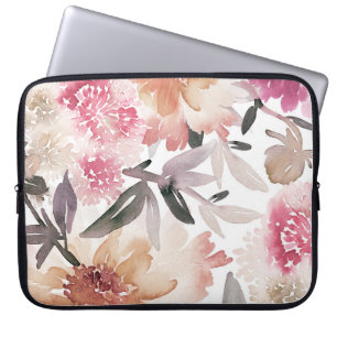 Bakgrundsmönster för vattenfärg, blommigt,blomma,k laptop fodral