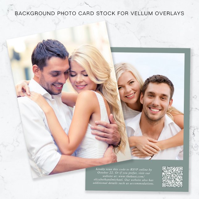 Bakgrundsöverlägg för Grönt för fotoQR-kodväxling Inbjudningar (Skapare uppladdad)