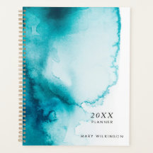 Bakgrundsplanering för Aqua Blue Watercolor