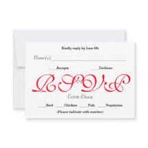 Bakgrundsrött - svarskort för RSVP-mottagning