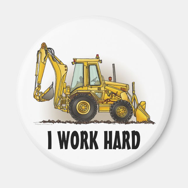 Bakgrundsrunda magnet I arbetar hårt (Framsidan)