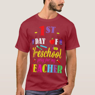 Bakgrundsskola i lycklig 1:a dagen för förskoleutb t shirt