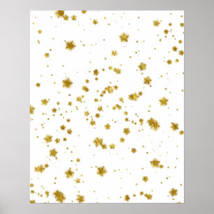 Bakgrundsstjärnor för guld Star Faux Foil Sequin Poster