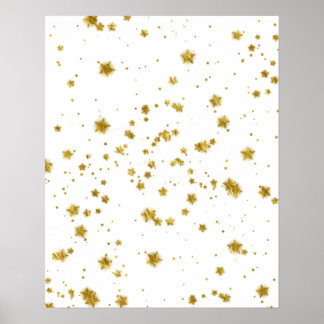 Bakgrundsstjärnor för guld Star Faux Foil Sequin Poster