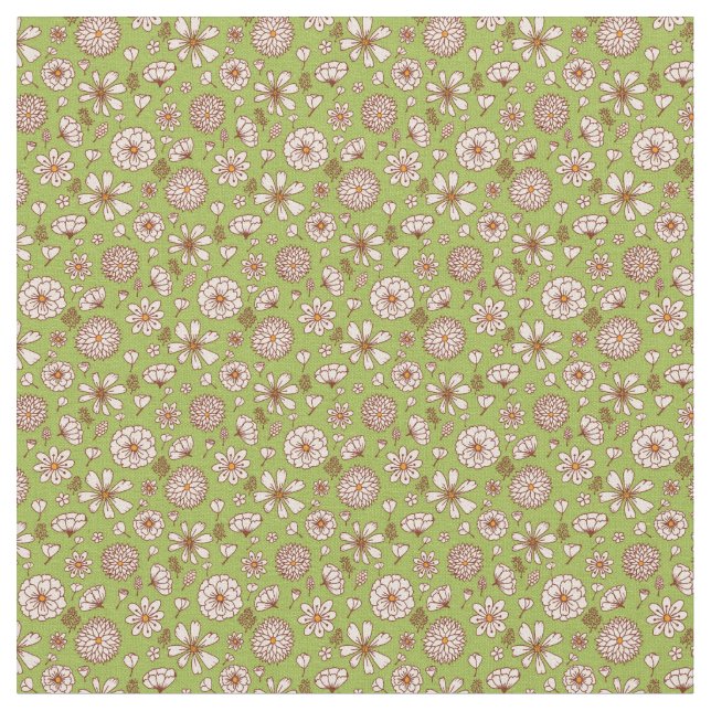 Bakgrundsstruktur för blommigt blommor mönster grö tyg (Närbild)