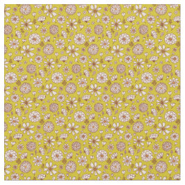 Bakgrundsstruktur för blommigt blommor mönster gul tyg