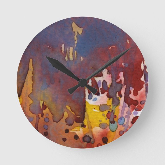 bakgrundsvattenfärg 8 rund klocka (Framsida)