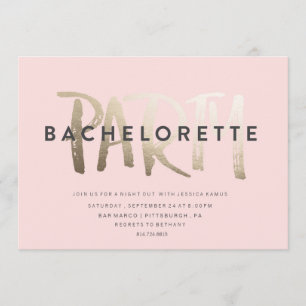BAKHELORETTE PARTY INVICATION // GOLD FOIL INBJUDNINGAR
