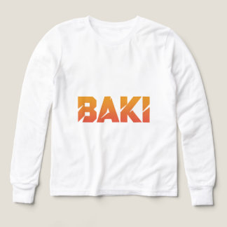 Baki Solnedgångsgradient Action Anime Typografi T Shirt