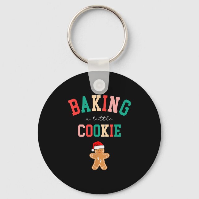 Baking A Little Cookie Cute Christmas Pregnancy An Nyckelring (Framsida)