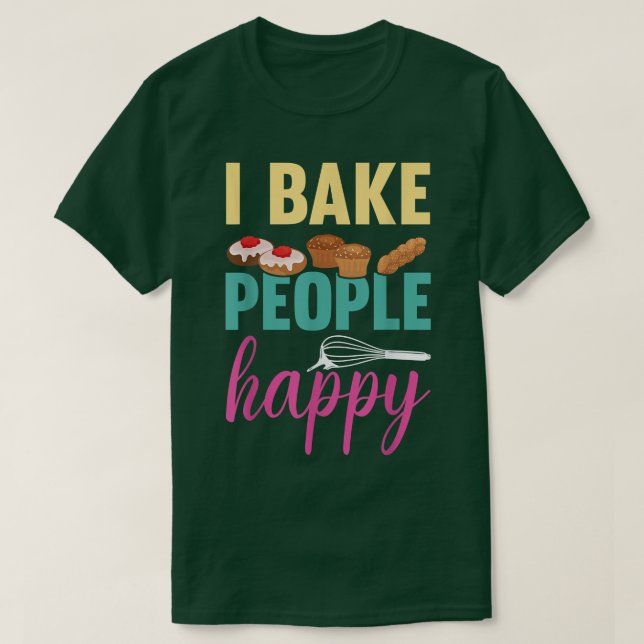 Baking Älskare Funny Chef Cake Baker I Bake People T Shirt (Design framsida)