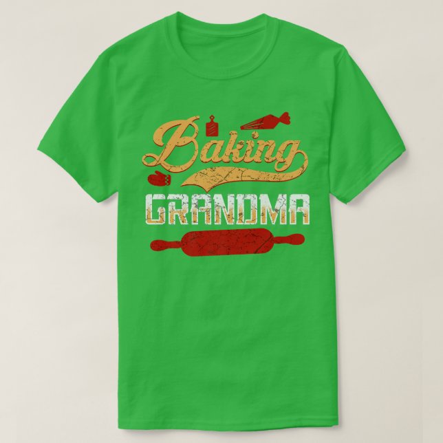 Baking Älskare Funny Grandmor Baker Grandma 529 T Shirt (Design framsida)