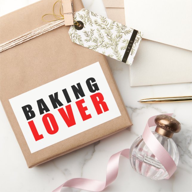 Baking älskare rektangulärt klistermärke (Gifting)