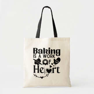 Baking är ett Heart Cute Snyggt Black-arbete Tygkasse