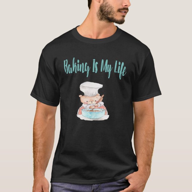 Baking är min Nalle Baker T Shirt (Framsida)